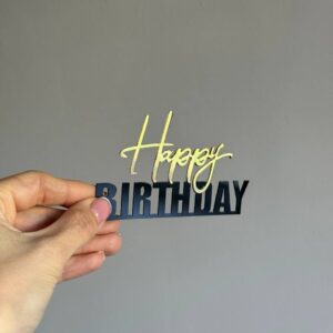 Топер акриловий Happy Birthday