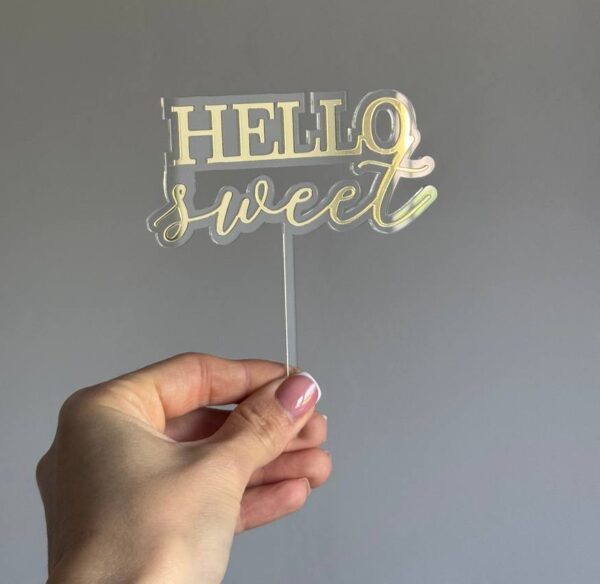 Топер акриловий Hello sweet