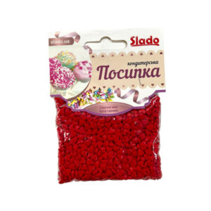 Посипка фігурна червона “Сердечка” 50г Сладо