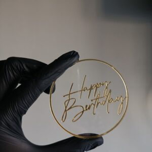 Топер круглий Happy Birthday
