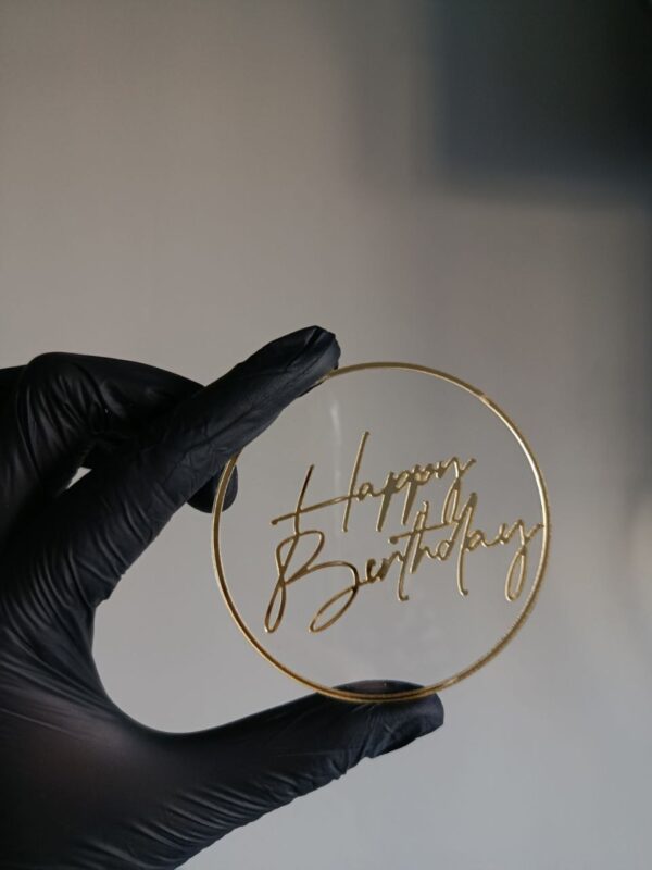 Топер круглий Happy Birthday