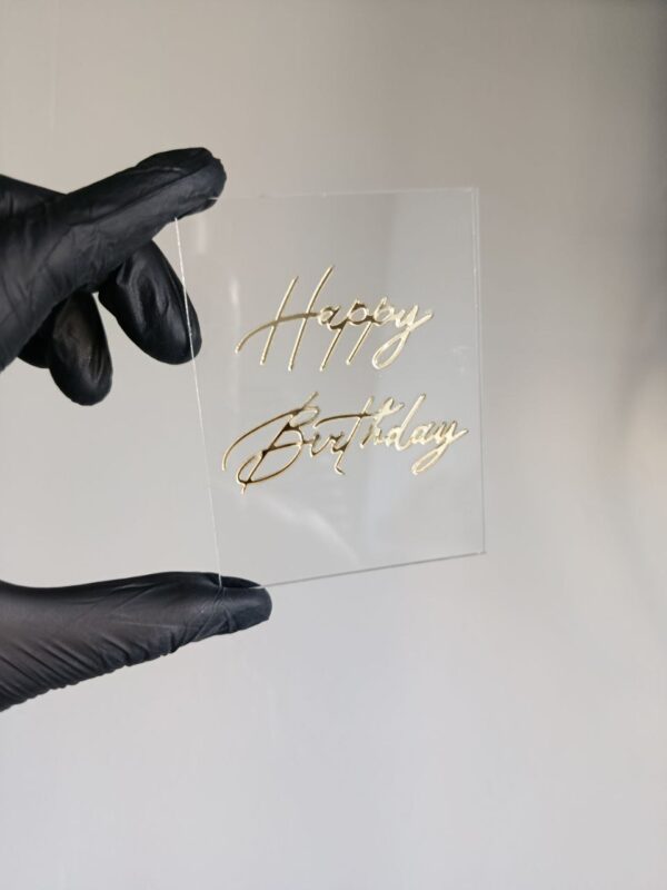 Топер Happy Birthday прозорий