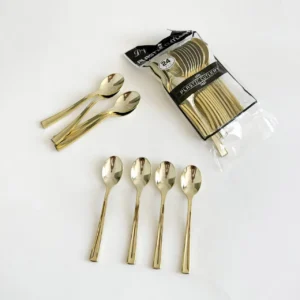Пластикові ложки, золото, 13 см, 1шт