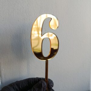 Цифра акрилова золота 6