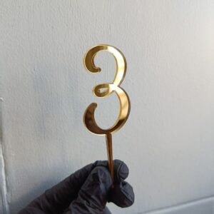 Цифра акрилова золота міні 3