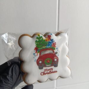 Медово-імбирний пряник оздоблений квадратний Merry Christmas