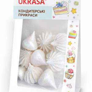 Безе d25 асорті №1, срібне cяйво (9шт), білий